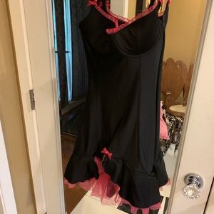 Pink and black lingerie